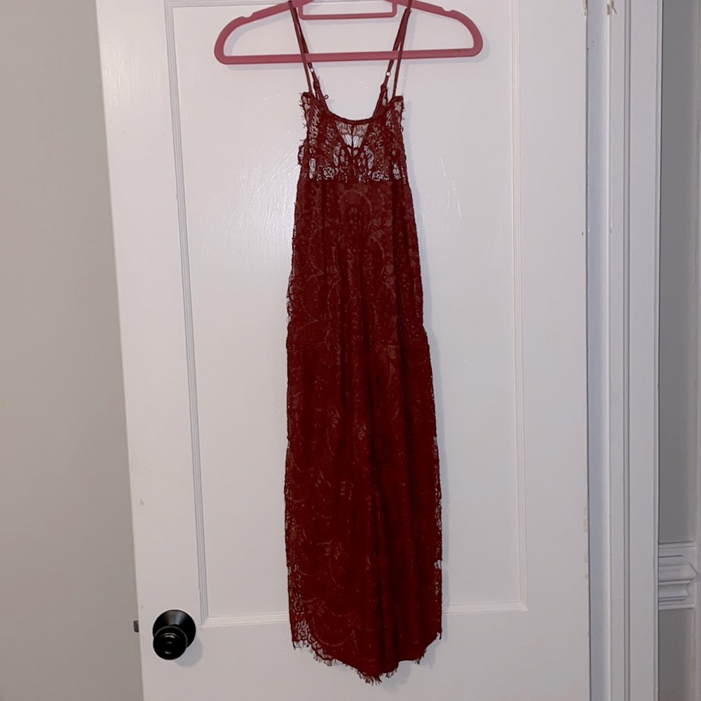 Burnt orange free people lace dress